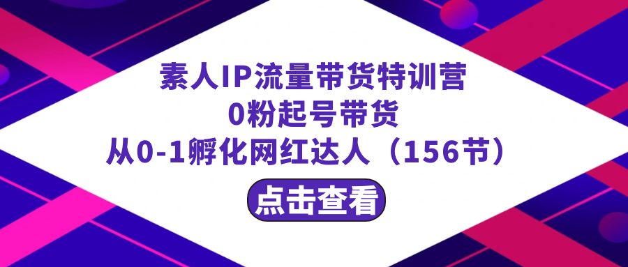 繁星&middot;计划素人IP流量带货特训营：0粉起号带货 从0-1孵化网红达人（156节）