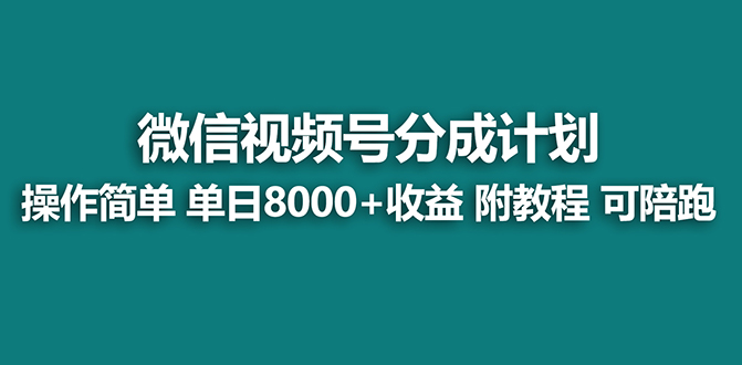 【蓝海项目】视频号分成计划最新玩法，单天收益8000+，附玩法教程，24年&hellip;