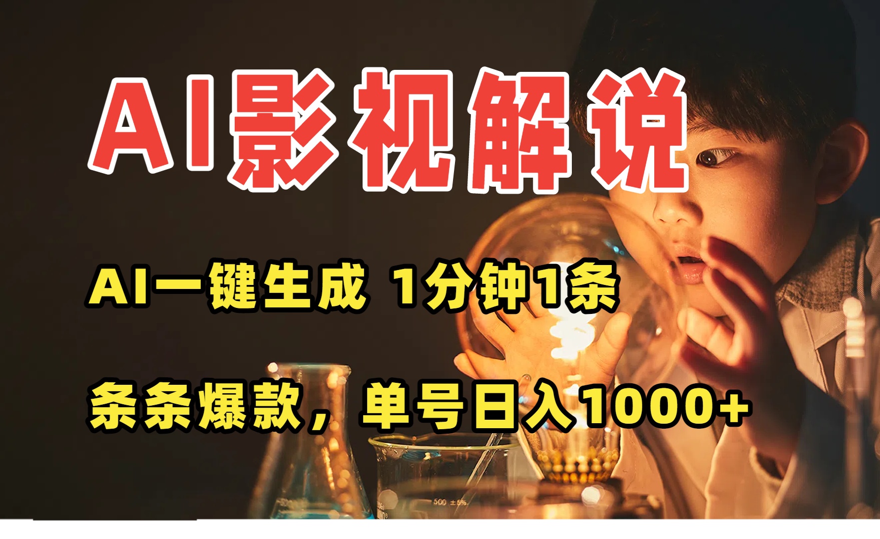 （15730期）AI一键生成影视解说视频，无需剪辑1分钟1条，条条爆款，多平台变现日入...