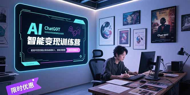 （15389期）AI智能变现训练营，ChatGPT写作变现，电影解说制作，图文带货方法论