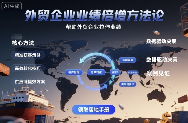 外贸企业业绩倍增方法论，帮助外贸企业拉伸业绩