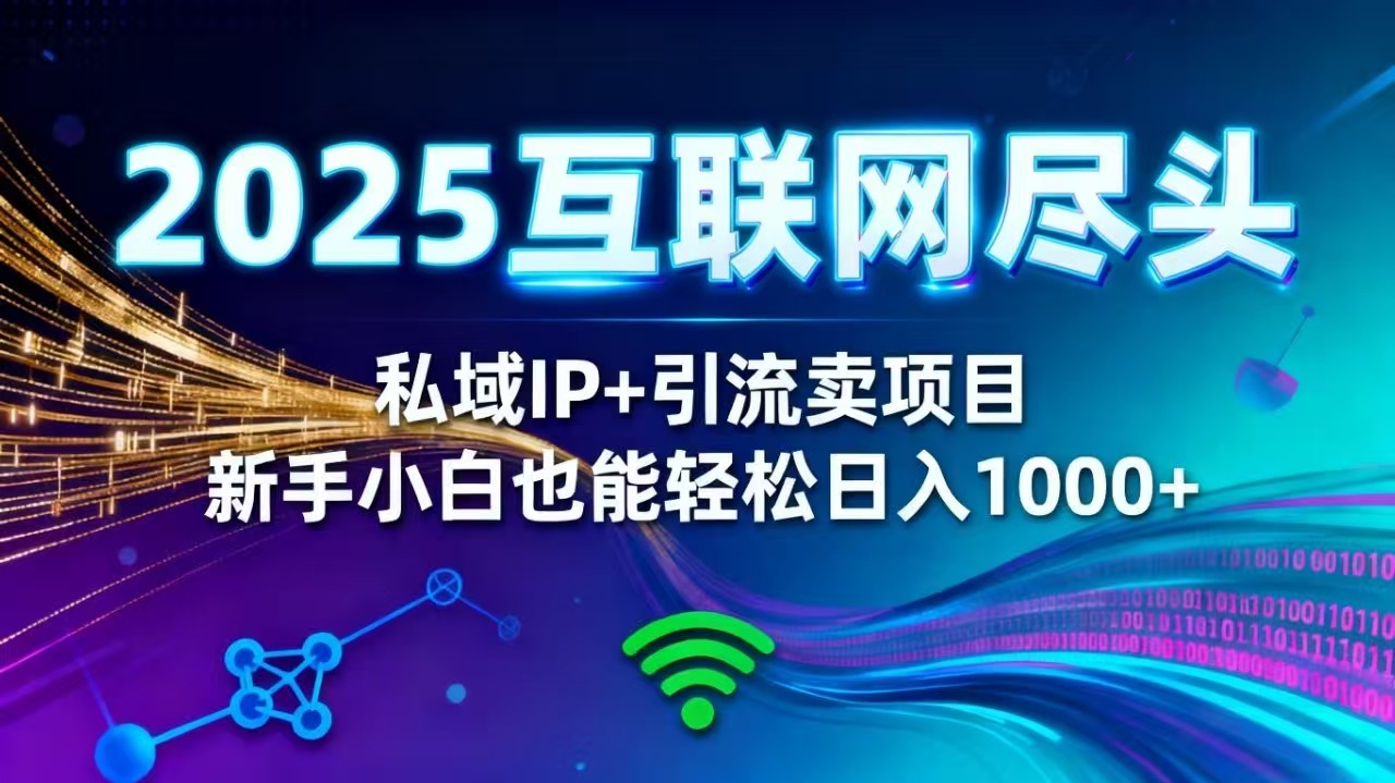 （16485期）2025网创尽头王炸项目！私域 IP + 精准引流，新手小白在家躺赚日入 1000+