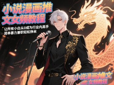 小说漫画推文女频教程，让所有小白从0成为行业内高手，简单暴力兼zhi轻松挣米