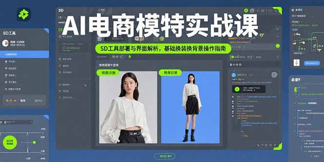 （15722期）AI电商模特实战课，SD工具部署与界面解析，基础换装换背景操作指南