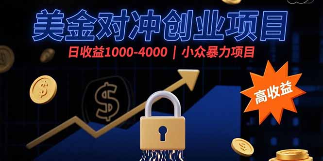 （15642期）美金对冲创业项目，日收益1000-4000，小众暴力项目