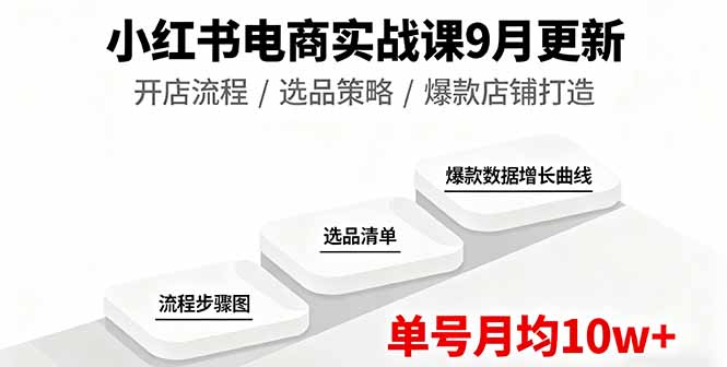 （16120期）小红书电商实战课9月更新，开店流程/选品策略/爆款店铺打造，单号月均10w+