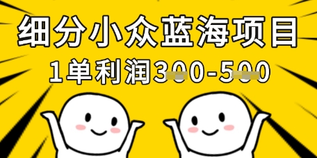 细分小众蓝海项目，一单利润3张，每月收入稳定过1w+