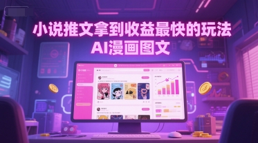 小说推文拿到收益最快的玩法，AI漫画图文