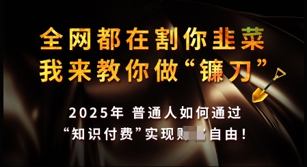 知识付费如何做到月入过W+，2025我来教你做&ldquo;镰刀&rdquo;【揭秘】