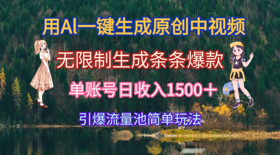 （15210期）用Al一键生成原创中视频，无限制生成条条爆款，单账号日收入1500＋引爆...