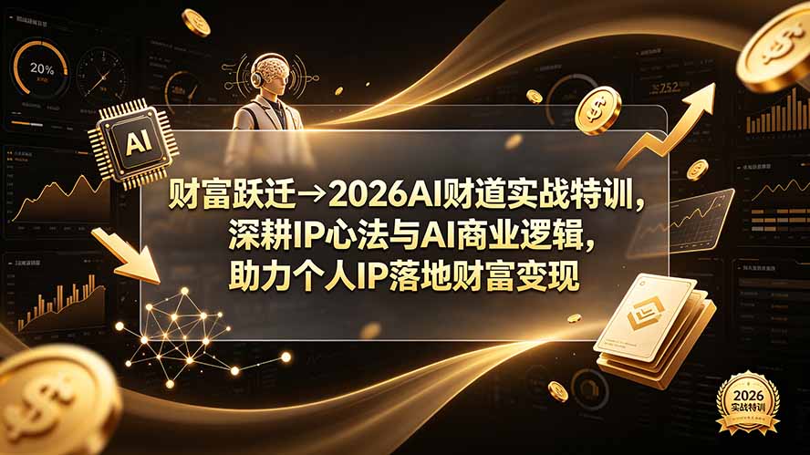 （19547期）财富跃迁&rarr;2026AI财道实战特训，深耕IP心法与AI商业逻辑，助力个人IP落地财富变现