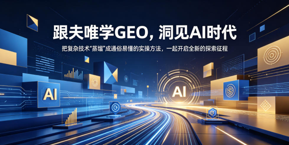 跟夫唯学GEO，洞见AI时代，把复杂技术&ldquo;蒸馏&rdquo;成通俗易懂的实操方法，一起开启全新的探索征程