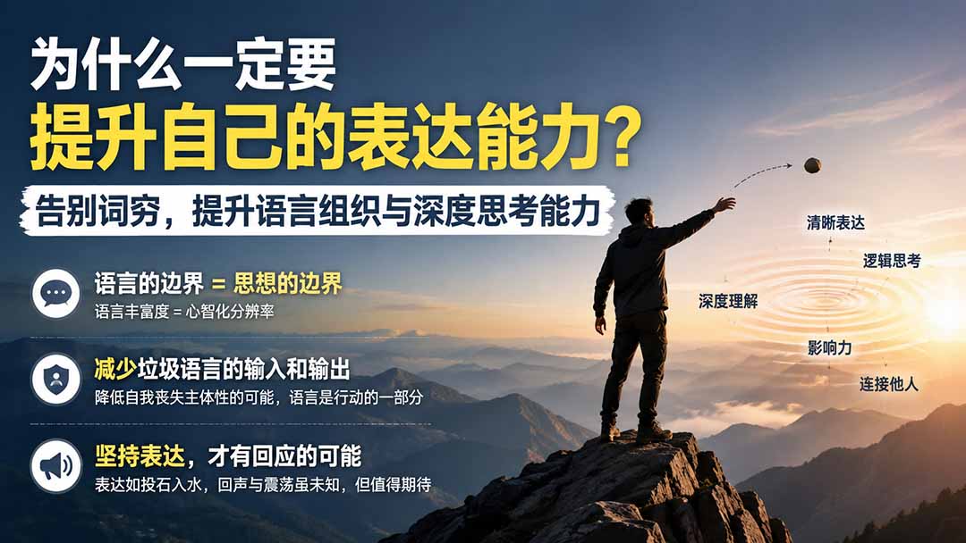 （20070期）付费文章：为什么一定要提升自己的表达能力？告别词穷，提升语言组织与深度思考能力
