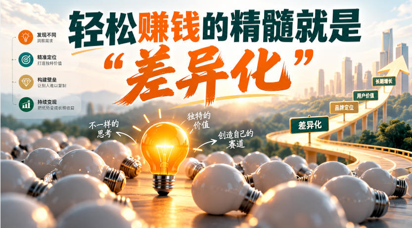 某公众号付费文章：轻松賺钱的精髓就是&ldquo;差异化&rdquo;