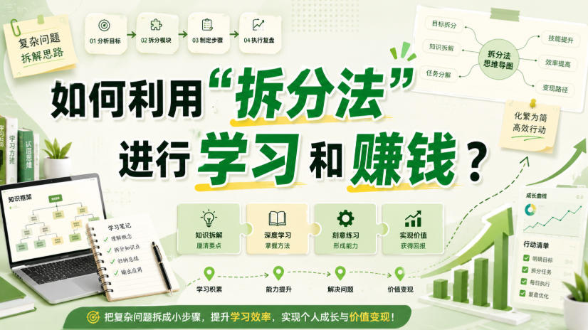 付费文章：如何利用&ldquo;拆分法&rdquo;进行学习和賺钱？