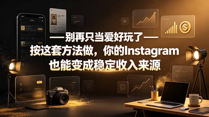 （19591期）别再只当爱好玩了&mdash;&mdash;按这套方法做，你的Instagram也能变成稳定收入来源