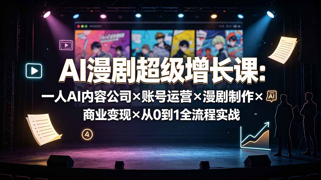 （19553期）AI漫剧超级增长课：一人AI内容公司&times;账号运营&times;漫剧制作&times;商业变现&times;从0到1全流程实战