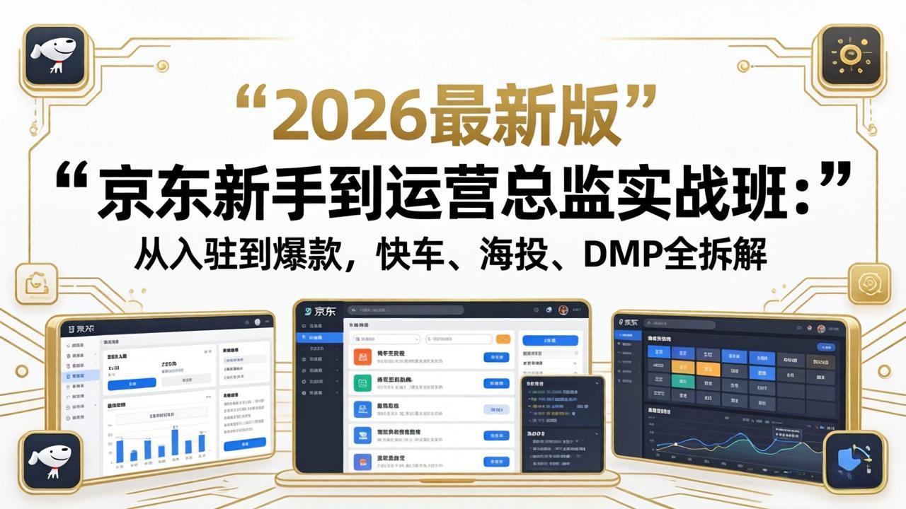 （18291期）京东新手到运营总监实战班：从入驻到爆款，快车、海投、DMP全拆解，2026最新版