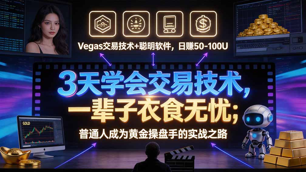 （20841期）&ldquo;顺势而为交易系统&rdquo;3天学会交易技术，聪明软件辅助，小白也能看懂趋势交易，日入30-100U,长期稳定