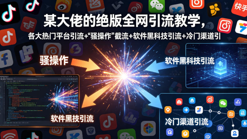 某大佬的绝版全网引流教学，各大热门平台引流+&rdquo;骚操作&rdquo;截流+软件黑科技引流+冷门渠道引流等