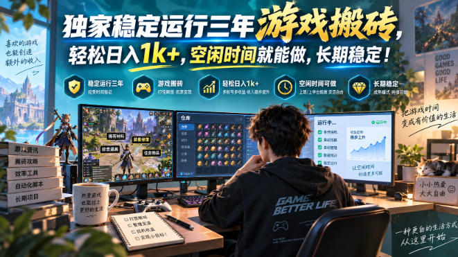 （20631期）三款AI自动化游戏副业，日入千元，可批量矩阵操作适合新手小白！