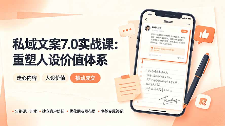 （19313期） 私域文案实战课7.0：重塑人设价值体系｜-告别硬广推销&times;走心内容&times;自我价值塑造，实现被动成交