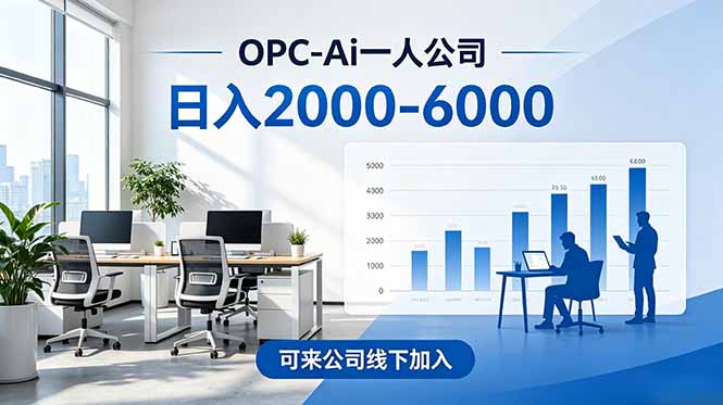 （18809期）2026创业新风口&mdash;OPC一人公司模式震撼首发！日收益2000-6000+，项目绿色长久，安全稳健，合...