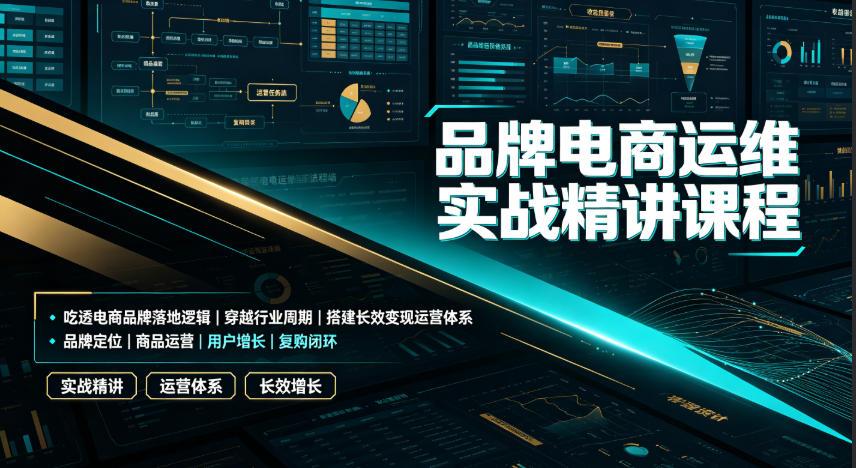 品牌电商运维实战精讲课程|吃透电商品牌落地逻辑、穿越行业周期、搭建长效变现运营体系