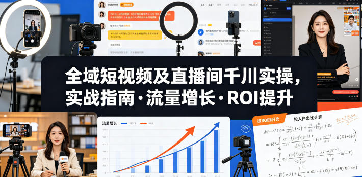 全域短视频及直播间千川实操，实战指南&middot;流量增长&middot;ROI提升