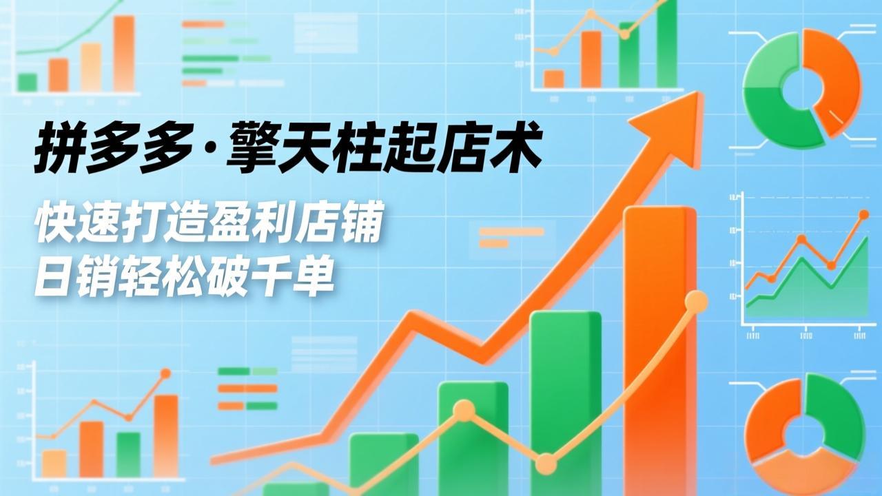 （17715期）拼多多&middot;擎天柱起店术3.0(更新)，爆流布局、利润起飞、不断流，快速打造盈利店铺，日销破千单