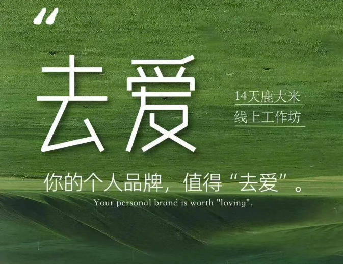 去爱14天鹿大米线上工作坊，你的个人品牌，值得&ldquo;去爱&rdquo;