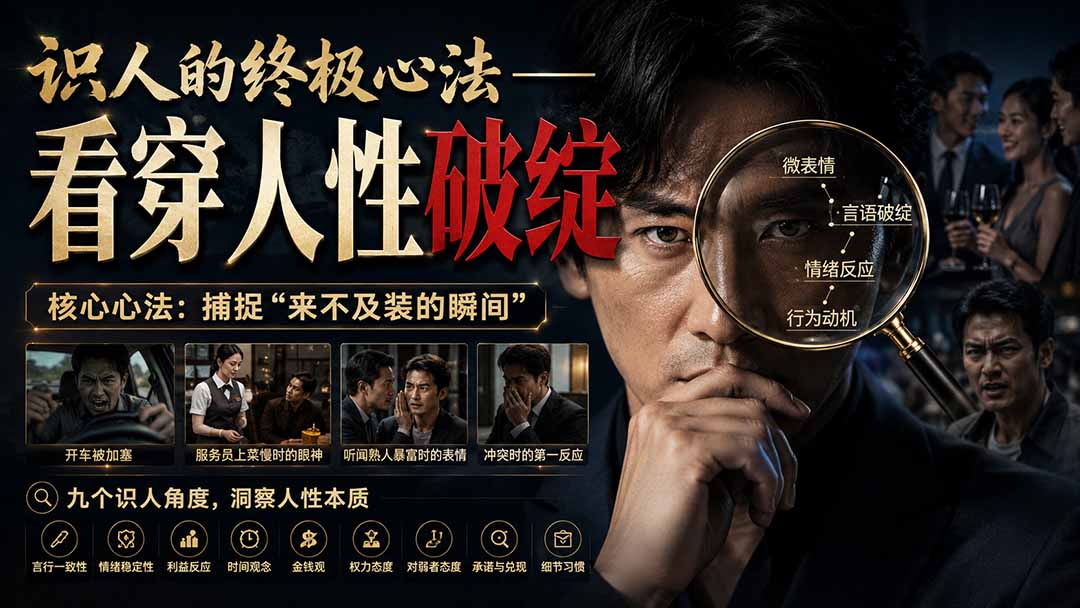 （20200期）付费文章：识人的终极心法&mdash;&mdash;看穿人性破绽