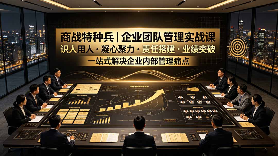 （19534期）商战特种兵｜企业团队管理实战课：识人用人｜凝心聚力｜责任搭建｜业绩突破，一站式解决企业内部管理痛点