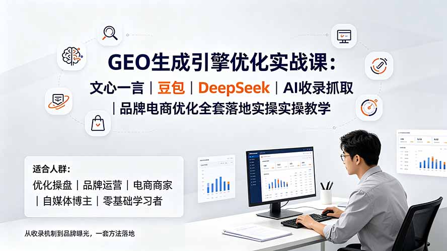 （19456期）GEO生成引擎优化实战课：文心一言｜豆包｜DeepSeek｜AI收录抓取｜品牌电商优化全套落地实操教学