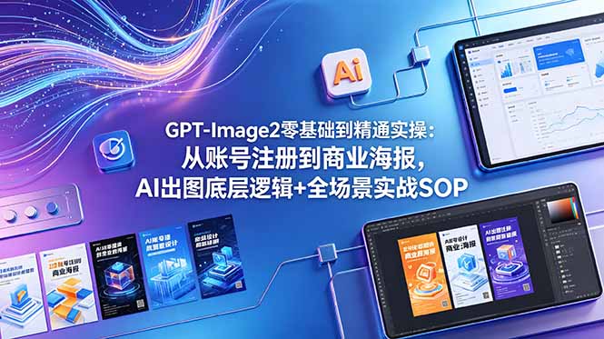 （18835期）GPT-Image2零基础到精通实操：从账号注册到商业海报，AI出图底层逻辑+全场景实战SOP
