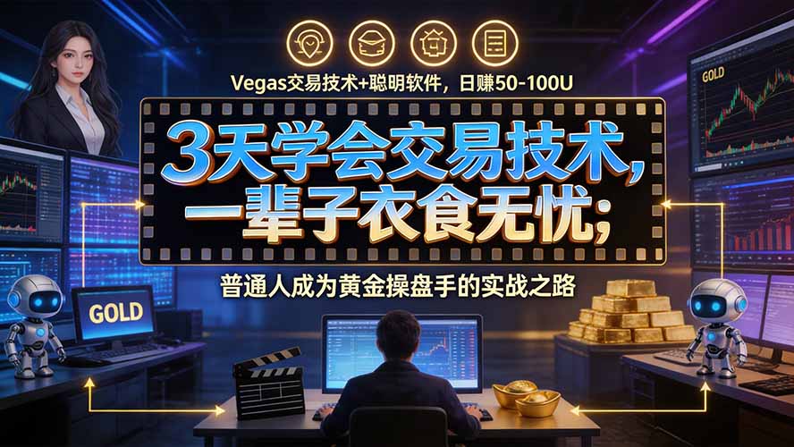 （20720期）3天学会做交易，普通人快速成为操盘手&rdquo; Vegas交易系统+聪明软件 ， 日赚50-1000U， 长期稳定，小白轻松上手