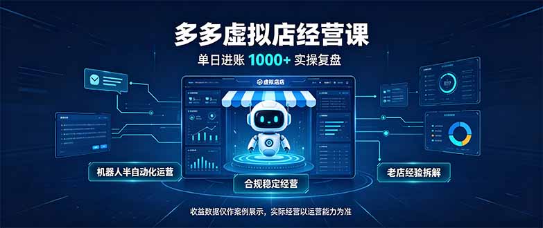 （20617期）单日进账1000+的多多虚拟店，合规稳定的老牌项目，机器人半自动化运营